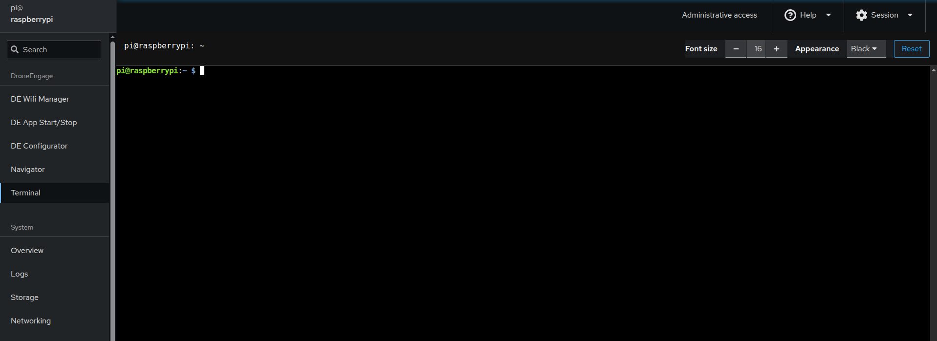RPI Image Terminal Screen